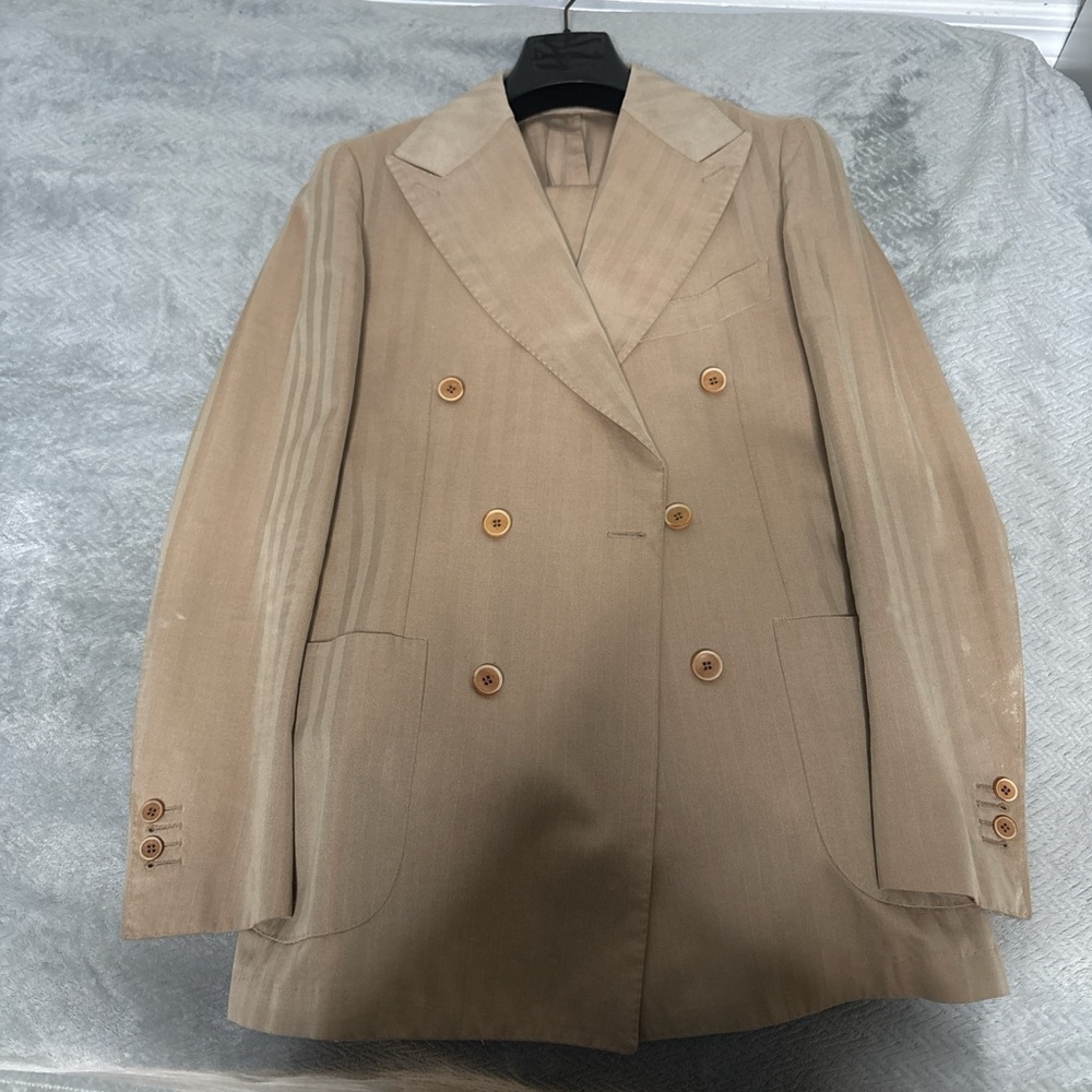 🔥🔥Suitsupply double breasted camel cotton solaro 36R 2piece